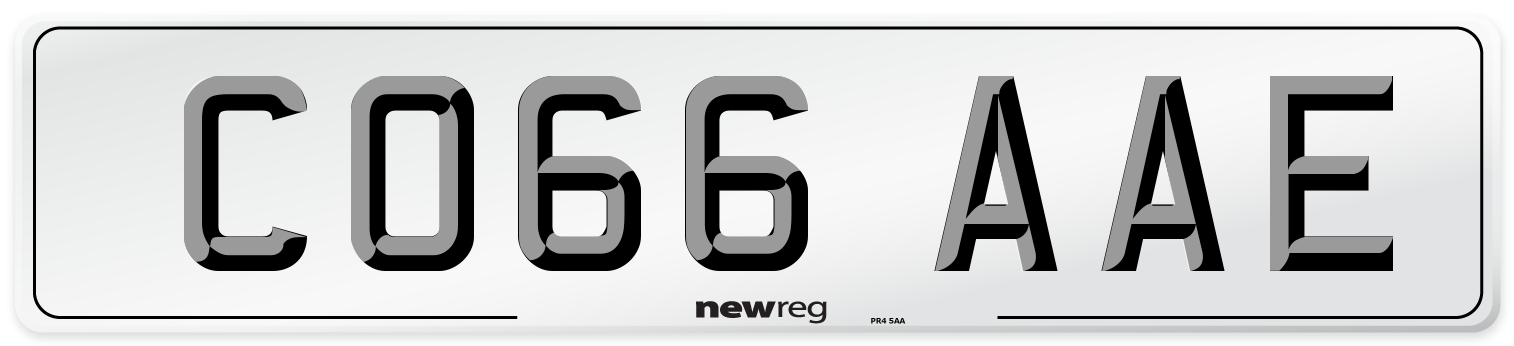 CO66 AAE Number Plate from New Reg